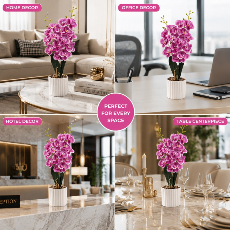Rose Petal Artificial Orchid Designed for Home Décor &amp; Event Styling – Pink (H-41 CM)