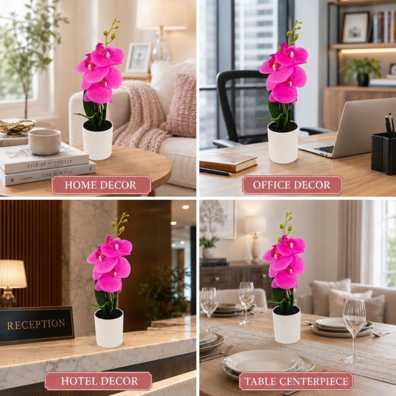 Coral Style Artificial Orchid Designed for Home Décor & Event Styling – Pink (H-34, W-7.5 CM)