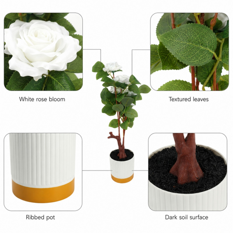 Elegant White Artificial Flower Arrangement - 39 Pieces