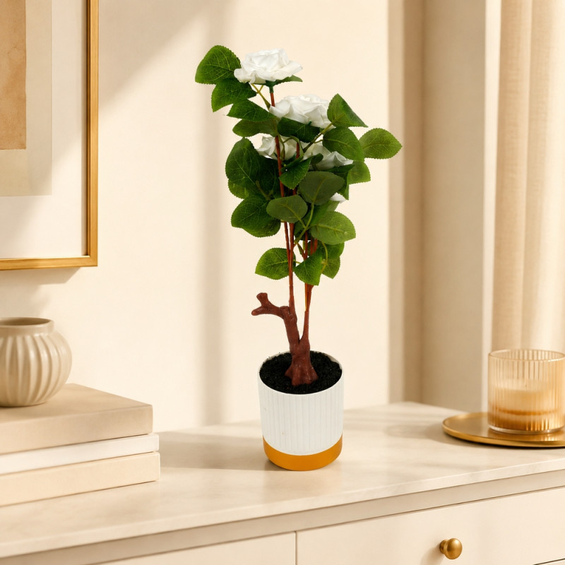 Elegant White Artificial Flower Arrangement - 39 Pieces