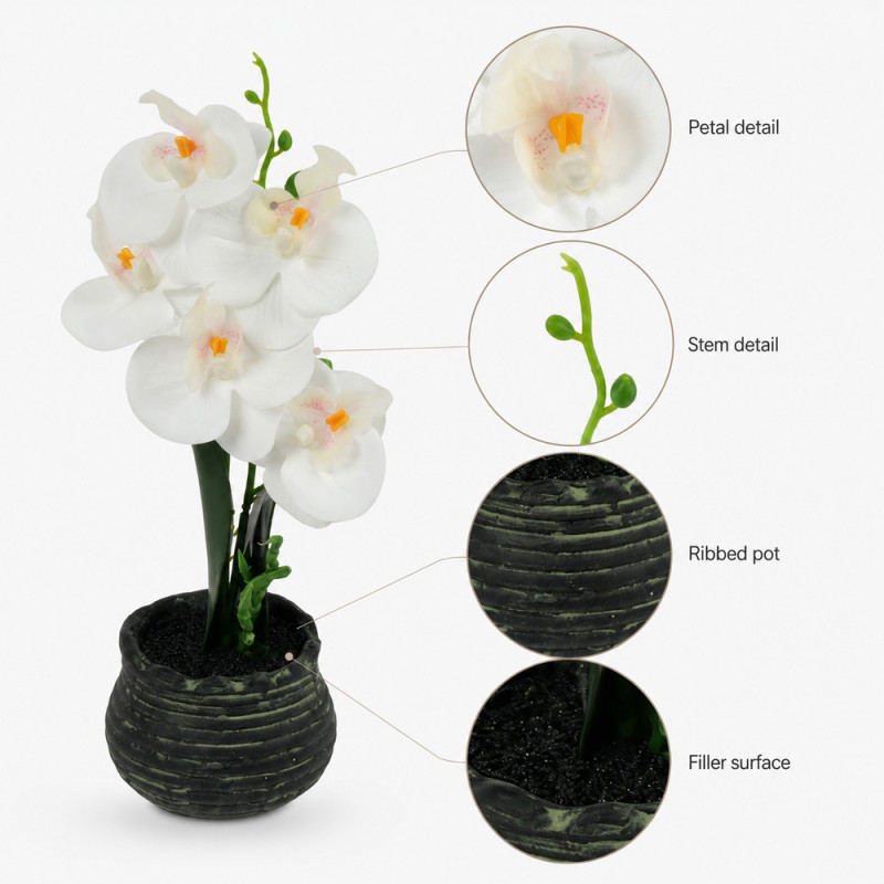 Elegant White Orchid – Artificial Flower