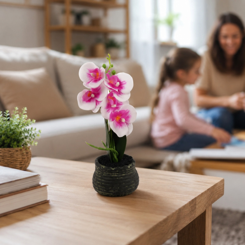 Artificial Orchid in Pot – Pink 