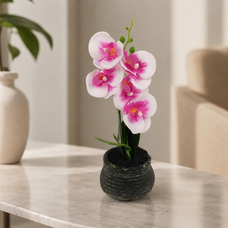 Artificial Orchid in Pot – Pink 