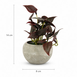 Artificial Flowers in Concrete Pot – Purple (14x8cm)