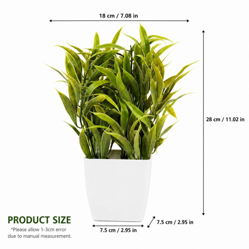 Professional Dekorly Green Artificial Plant – Lush Faux Greenery in White Pot (28cm)
