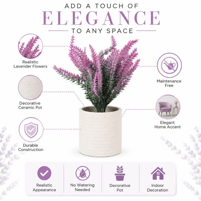 Kiln Fired Artificial Flower Designed for Home Décor &amp; Event Styling – Pink (H-22, W-8 CM)