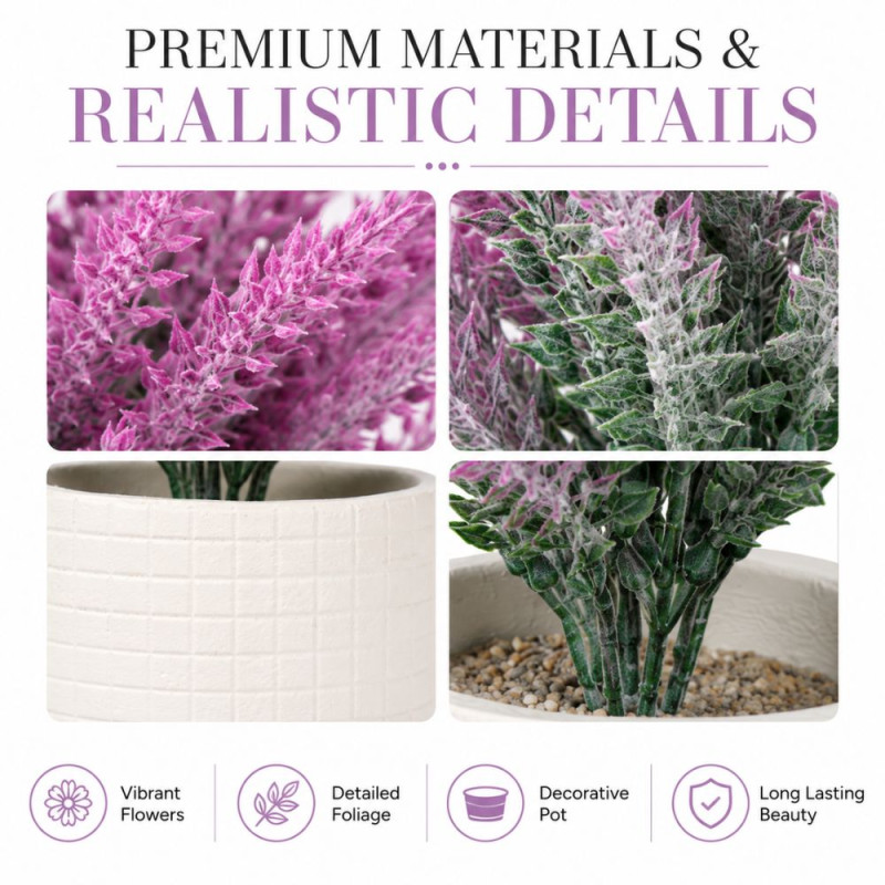 Kiln Fired Artificial Flower Designed for Home Décor &amp; Event Styling – Pink (H-22, W-8 CM)