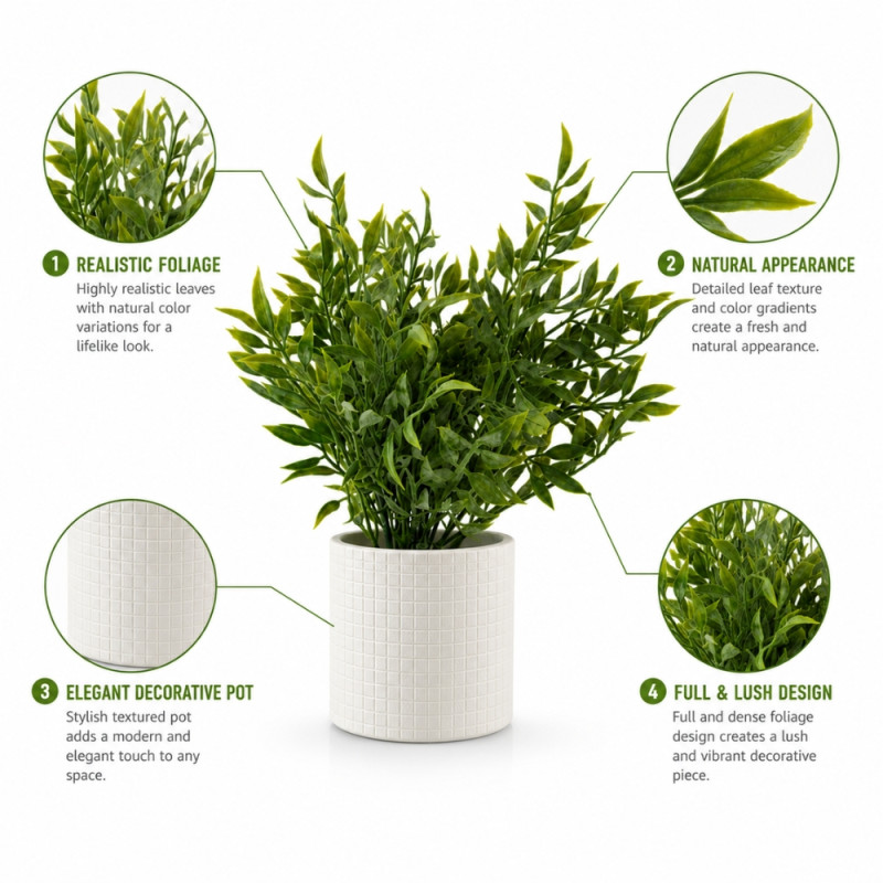 Deluxe Artificial Flower – green Premium Quality (27cm)
