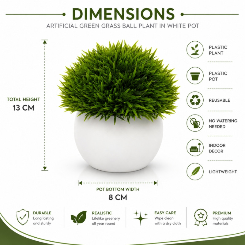 Professional Artificial Flower – Green Premium Quality (13x8cm)