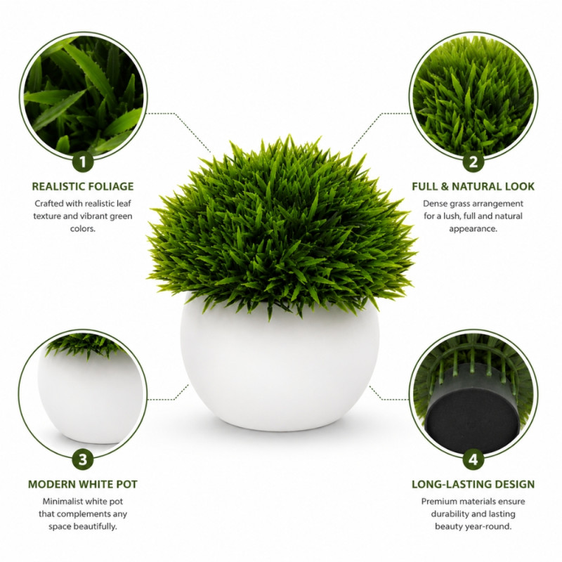 Professional Artificial Flower – Green Premium Quality (13x8cm)