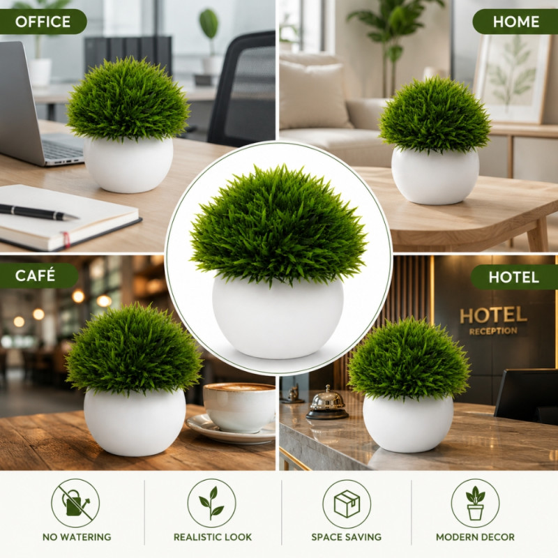 Professional Artificial Flower – Green Premium Quality (13x8cm)