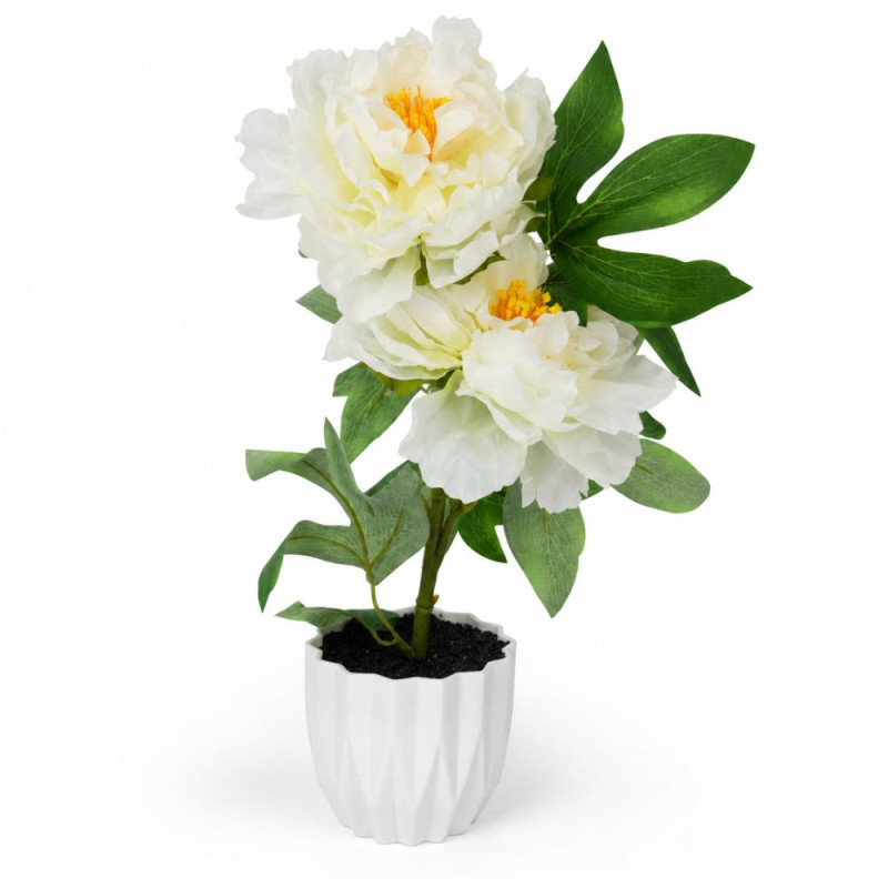 Quality Artificial Flower – White Yellow Green Premium Quality (42 x 8 cm)