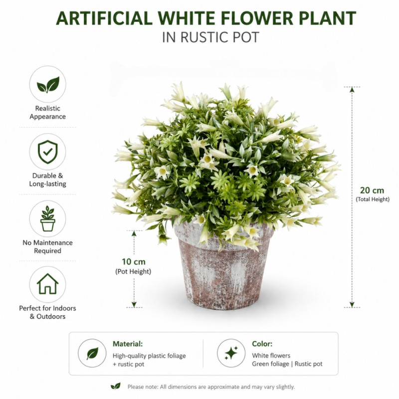 Professional Artificial Foliyaj Flower – Green &amp; Brown Rustic Edition (20cm)