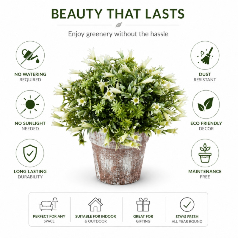 Professional Artificial Foliyaj Flower – Green &amp; Brown Rustic Edition (20cm)