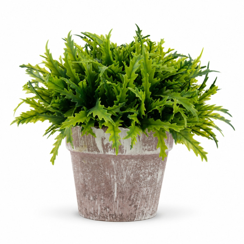 Professional Artificial Fern Plant – Nearly Natural Green &amp; Brown (20cm)