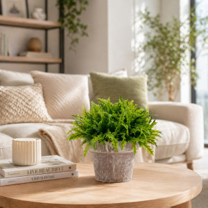 Professional Artificial Fern Plant – Nearly Natural Green & Brown (20cm) Professional Artificial Fern Plant – Nearly Natural Green & Brown (20cm)
