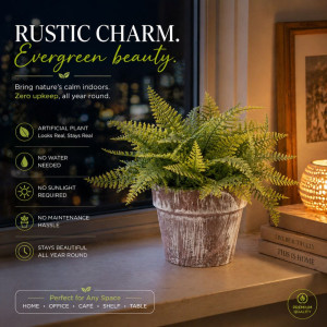 Professional Artificial Fern Potted Plant – Realistic Green Fronds in Distressed Terracotta Pot (20cm) Professional Artificial Fern Potted Plant – Realistic Green Fronds in Distressed Terracotta Pot (20cm)