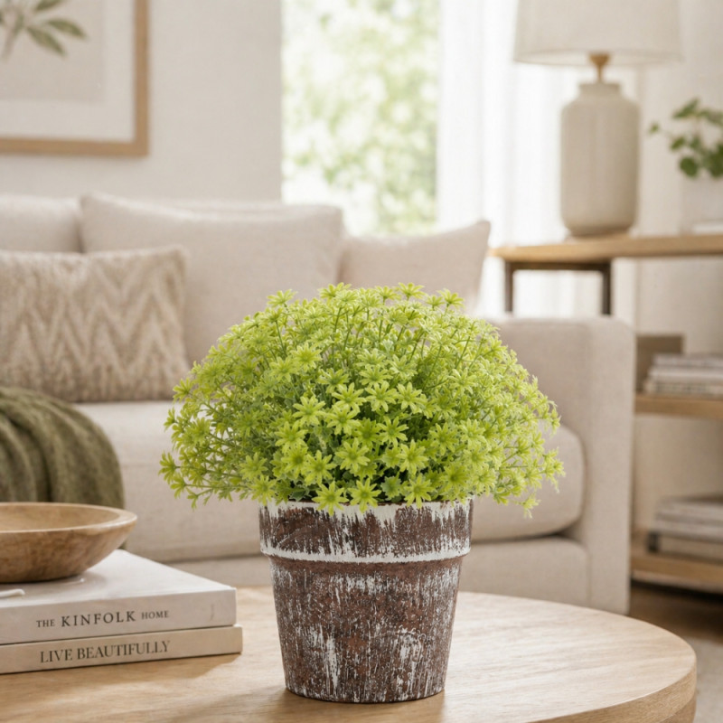 Professional Artificial Sedum Succulent – Vibrant Lime & Brown (20cm)