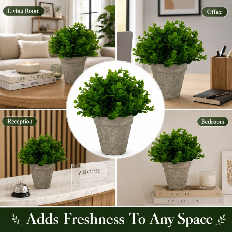 Deluxe Artificial Flower – Green Gray Premium Quality (25 x 20 x 10 cm)