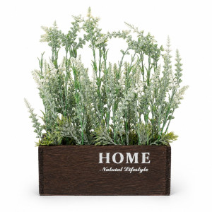 Essential Artificial Flower – Light Green Brown Premium Quality (35 x 18 x 8 x 9.5 cm)