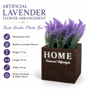 Oak Strong Artificial Flower Designed for Home Décor &amp; Event Styling – Lavender (H-17, W-10, L-10 CM)