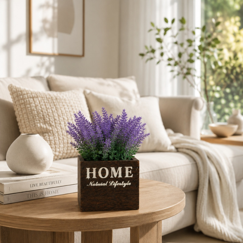 Oak Strong Artificial Flower Designed for Home Décor &amp; Event Styling – Lavender (H-17, W-10, L-10 CM)