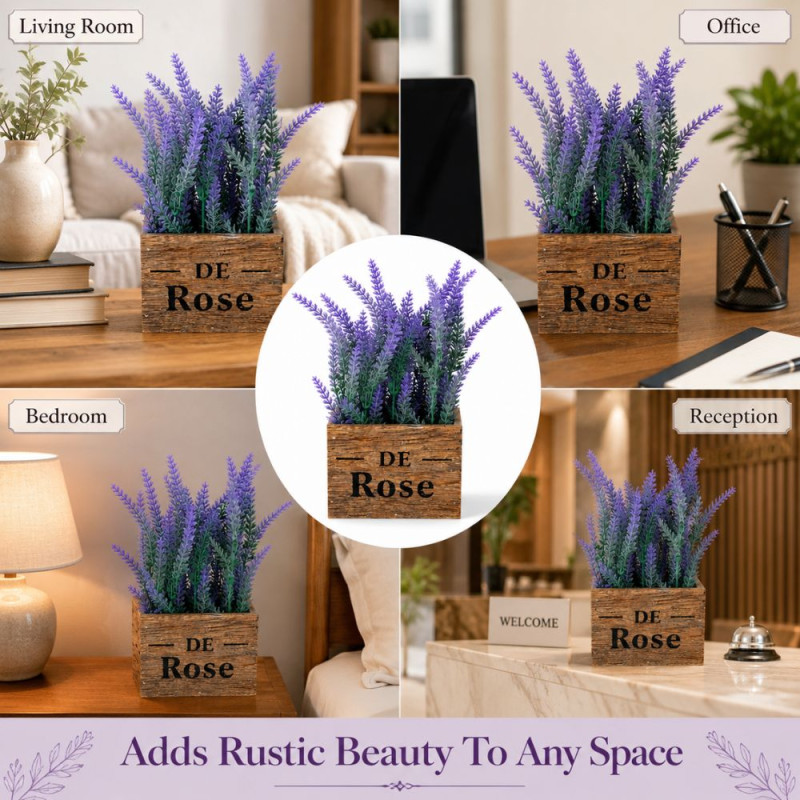 Elegant Artificial Flower – Purple Light Green Wooden Premium Quality (32 x16 x 10 x 8 cm)