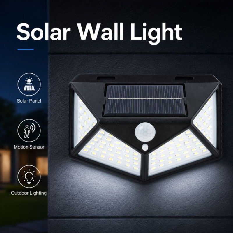 LED Solar Wall Light – White