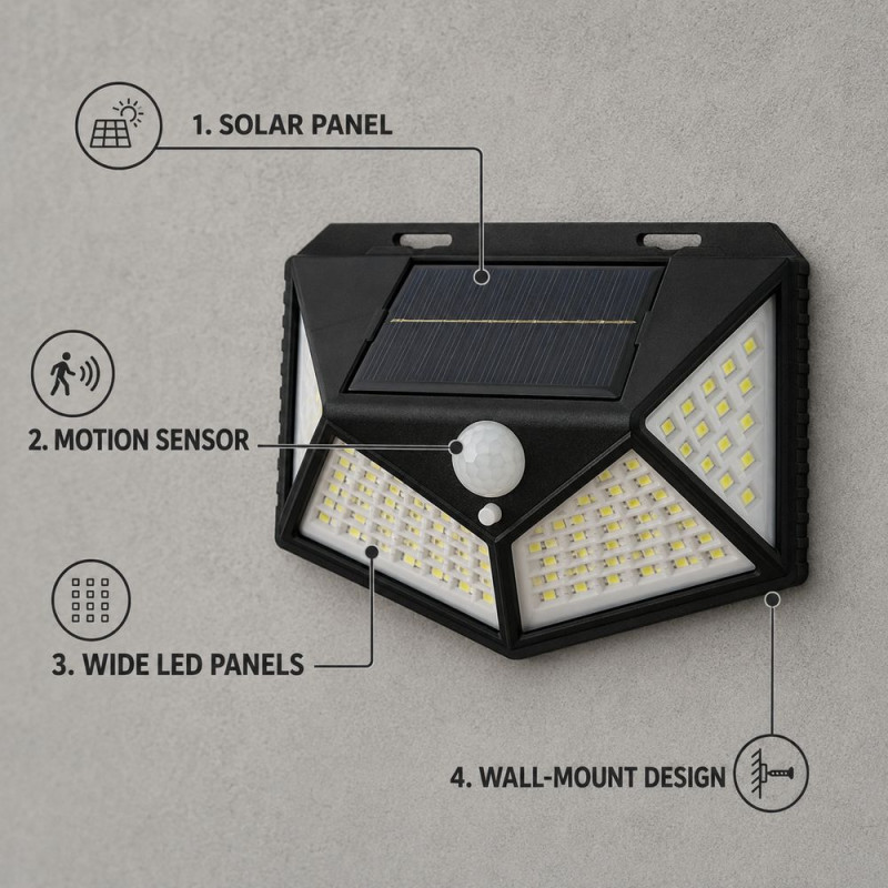 LED Solar Wall Light – White
