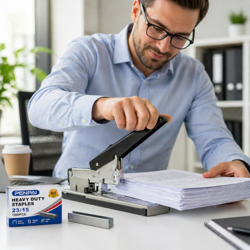 Penpai Heavy Duty Staples – Model 23/15 High-Capacity Silver (15mm)