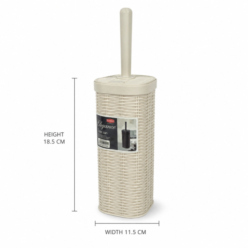 Elegance Toilet Can (H-18.5 cm x W-11.5 cm) – White