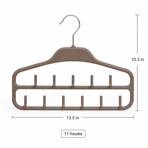 Closet Organizer with Hooks – Brown (Compact)