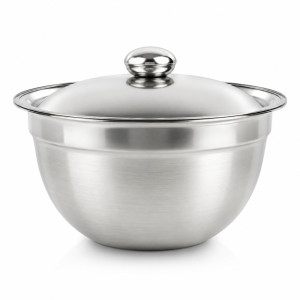 Deep Stainless Steel Mixing Bowls with Lids – 16 x 22cm – Silver Deep Stainless Steel Mixing Bowls with Lids – 16 x 22cm – Silver