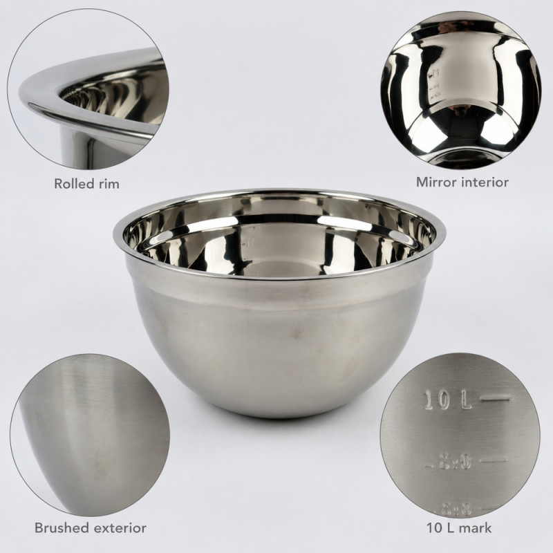 Superior Find Salad Basin Designed for Everyday Cooking &amp; Kitchen Excellence – Stainless Steel (H-14, DIA-26 CM)