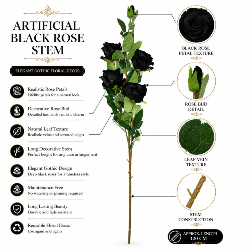 Classic Artificial Flower – Green Light Brown Premium Quality (115 cm)