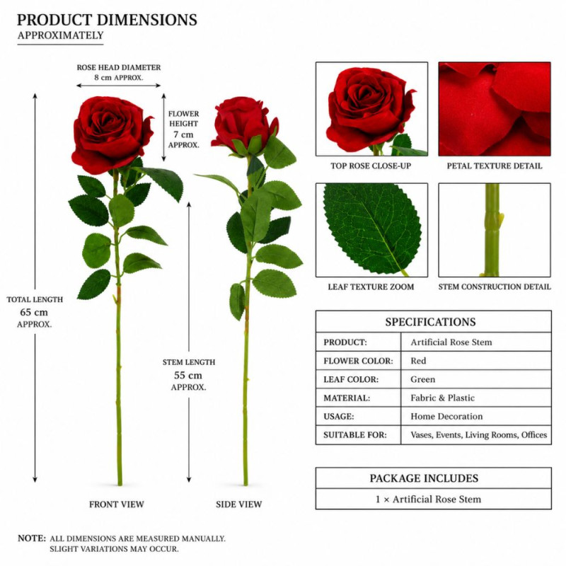 Modern Artificial Flower – Rad Green Premium Quality (65 cm)