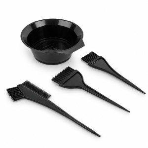 Sleek Professional 4-Piece Plastic Hair Color Dye Brush & Mixing Bowl Set – Black Sleek Professional 4-Piece Plastic Hair Color Dye Brush & Mixing Bowl Set – Black