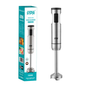 Professional High-Performance Hand Blender – Sleek Silver for Soups & Smoothies (39cm)