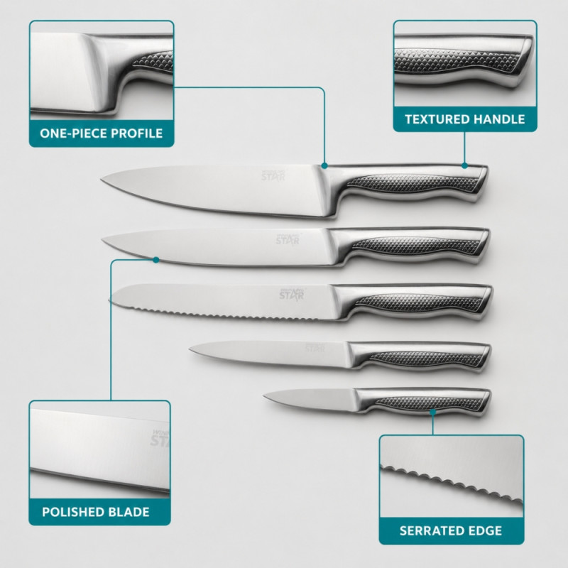Kitchen Knife Set - 5pcs