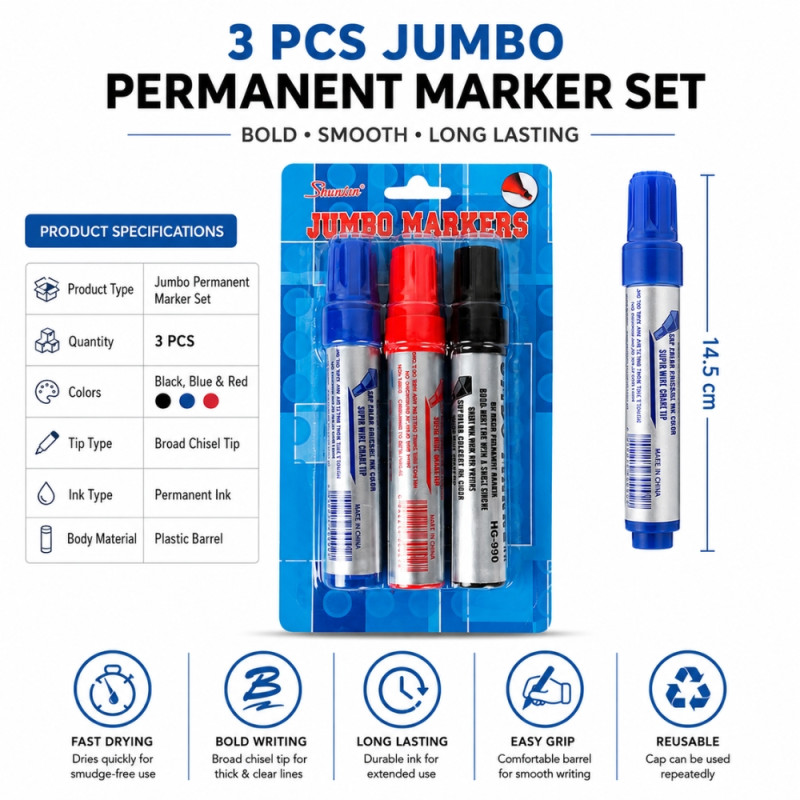 Classic marker – Black Premium Quality (3 PCS)