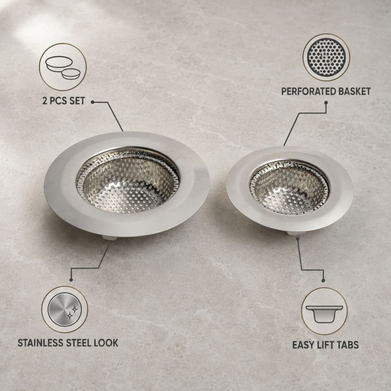 Basin Strainer Set – Silver