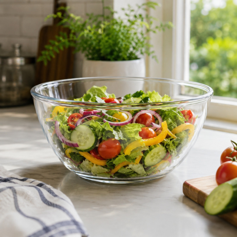 Premium Clear Glass Mixing Bowl | Multipurpose Kitchen Use | 12 x 26.5cm Transparent