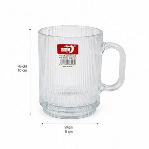 See Through Glass Mug Designed for Elegant Dining &amp; Entertaining – Transparent (H-10, W-8 CM)
