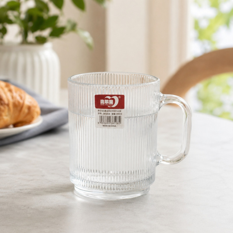 See Through Glass Mug Designed for Elegant Dining &amp; Entertaining – Transparent (H-10, W-8 CM)