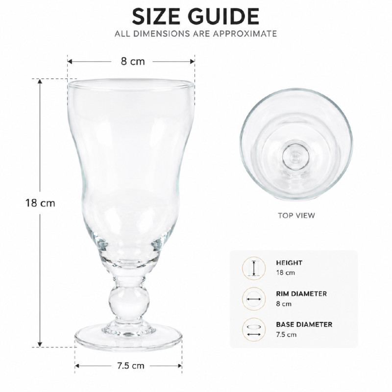 Serene Spaces Living Wazon Pedestal Glass Urn Vase – 18 x 8 cm – Transparent