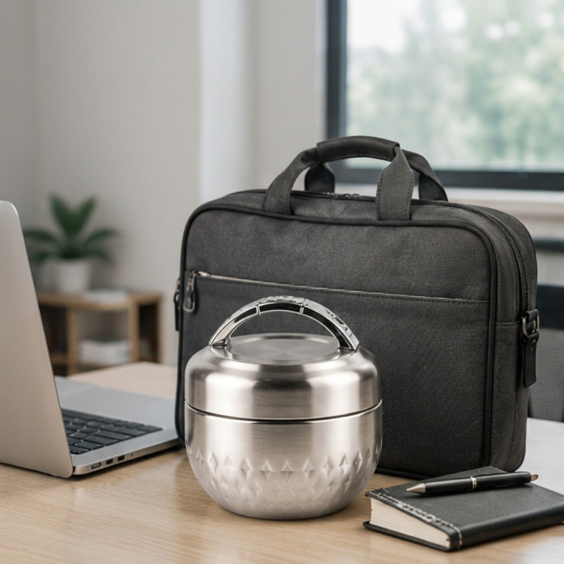 Clear Shield Lunch Box Designed for Meal Prep & On-the-Go Dining – Stainless Steel (H-15, W-15, L-15 CM)