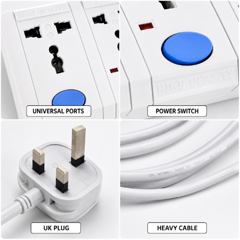 Fast Charging Cable/Adapter – White Universal Compatible (19 x 7.5 cm | 3 M)