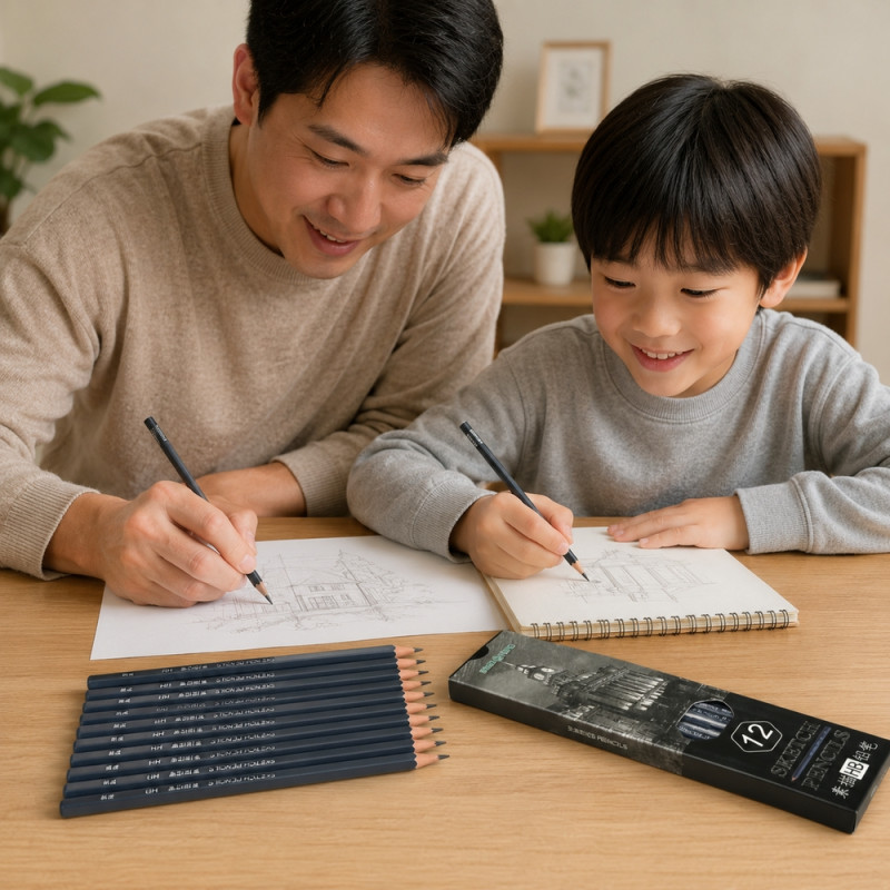 Pure Max Sketch Pencils Designed for Creative Expression &amp; Office Use – Black (L-18 CM)