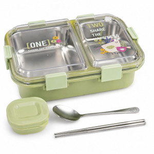 Professional KBV 2-Compartment Insulated Lunch Box – 304 Stainless Steel (20.1cm)