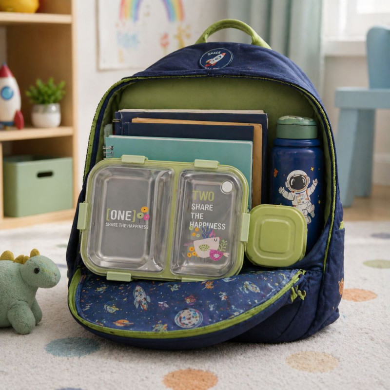 Professional KBV 2-Compartment Insulated Lunch Box – 304 Stainless Steel (20.1cm)